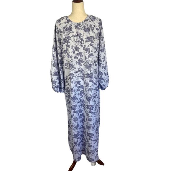 Hill House The Simone Maxi Dress Lilac Tonal Floral Crepe Medium NWT - Picture 6 of 11